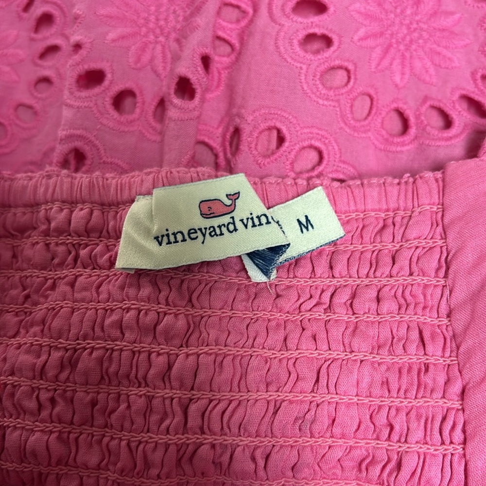 Girls Vineyard Vines Pink Tiered Sundress Sleeveless - Picture 3 of 3